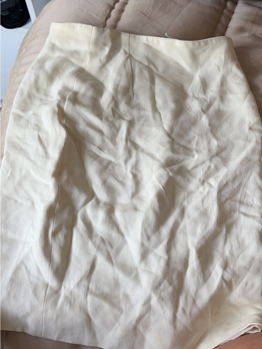 Versace Cream Leather Pencil Skirt